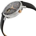 Classic Automatic Grey Dial Black Leather Men's Watch - Image 2