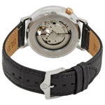 Classic Automatic Grey Dial Black Leather Men's Watch - Image 3