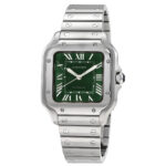 Santos De Medium Model Automatic Green Dial Men's Watch