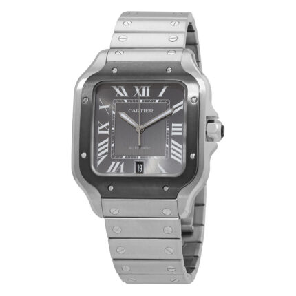 Santos Large Model Automatic Grey Dial Men's Watch