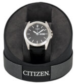 Black Dial Black Leather Men's Watch - Image 4