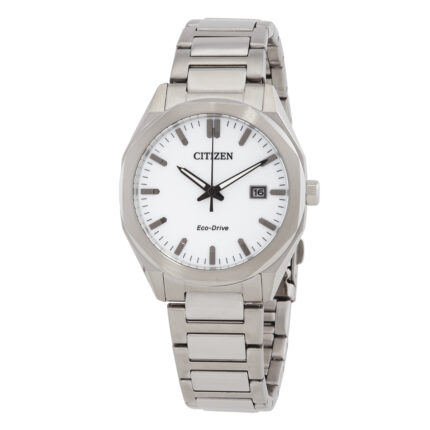 Octangle Eco-Drive White Dial Unisex Watch
