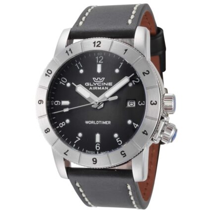 Airman Contemporary Worldtimer Quartz Black Dial Men's Watch