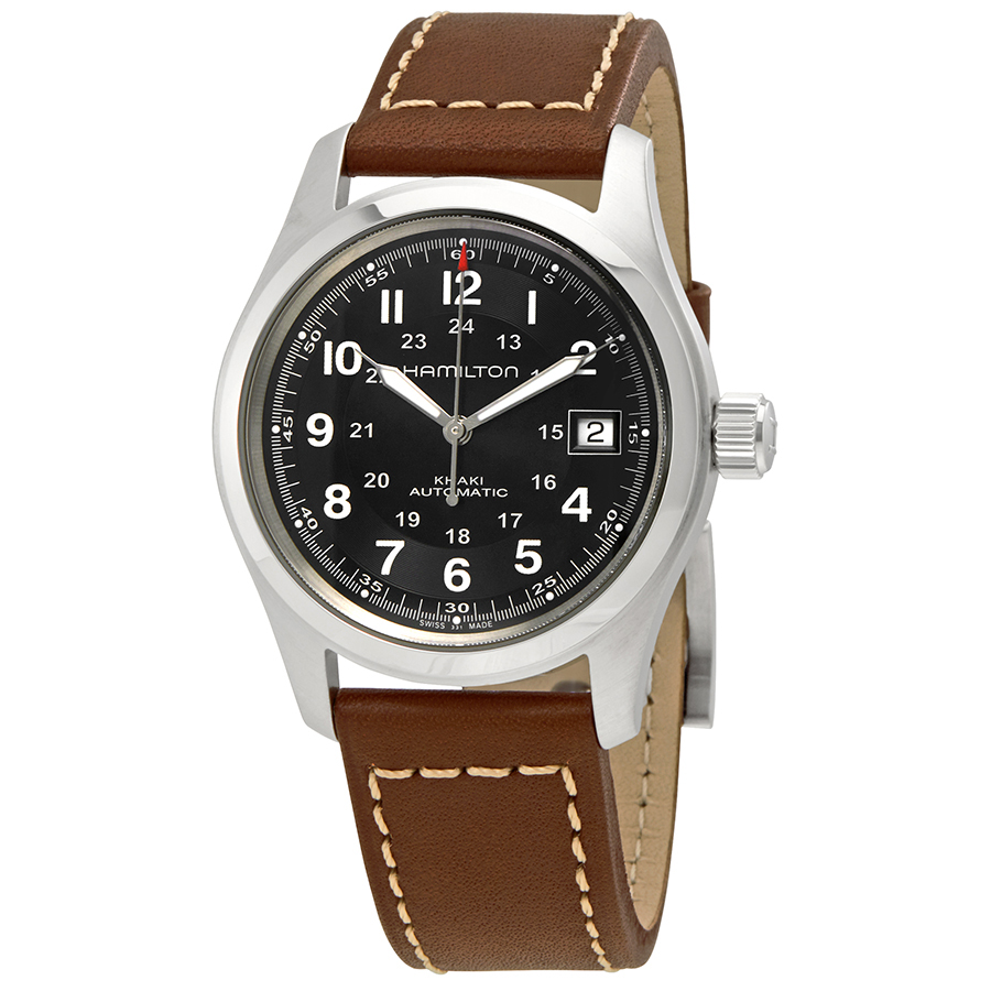 hamilton-khaki-automatic-black-dial-mens-watch-h70455533.jpg Khaki Automatic Black Dial Men's Watch - Image 1