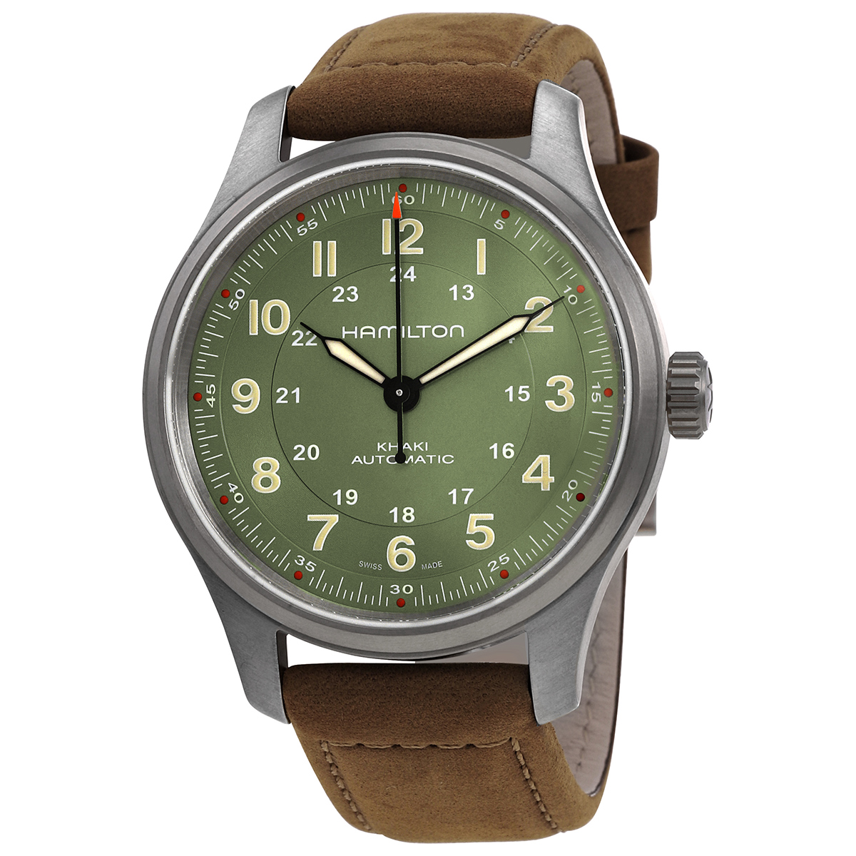 hamilton-khaki-field-automatic-green-dial-mens-watch-h70545560.jpg Khaki Field Automatic Green Dial Men's Watch - Image 1