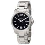 Conquest Black Dial Stainless Steel Men's 43mm Watch