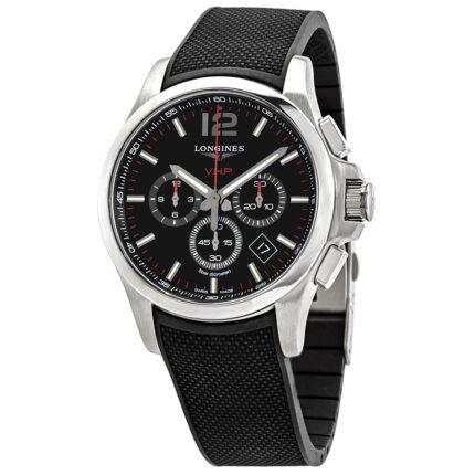 Conquest V.H.P. Perpetual Chronograph Quartz Black Dial Men's Watch