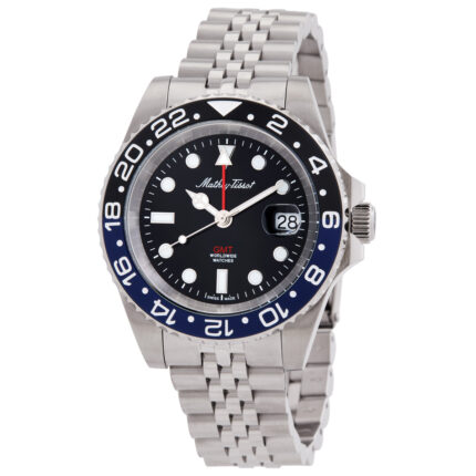 Mathy Vintage GMT Black Dial Batman Bezel Men's Watch