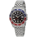 Mathy Vintage GMT Black Dial Pepsi Bezel Men's Watch