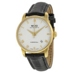 Baroncelli II Automatic White Dial Black Leather Men's Watch