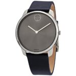 Bold Quartz Grey Dial Blue Leather Men's Watch