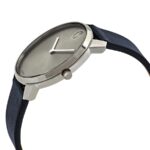 Bold Quartz Grey Dial Blue Leather Men's Watch - Image 2