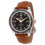Seamaster 300 Black Dial Brown Leather Men's Watch