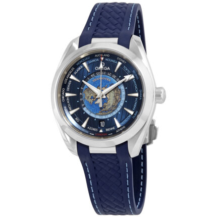 Seamaster Aqua Terra World Time Automatic Chronometer Blue Dial Men's Watch