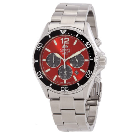 Sports Solar Powered Chronograph Red Dial Men's Watch