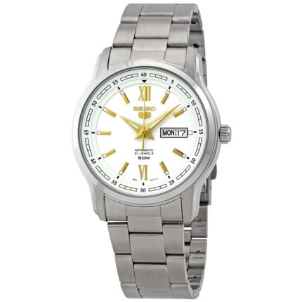 5 Automatic White Dial Stainless Steel Men's Watch