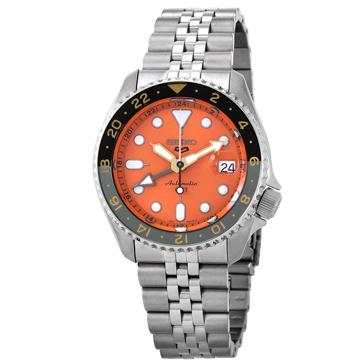 seiko-5-sports-gmt-automatic-orange-dial-mens-watch-ssk005k1_1.jpg 5 Sports GMT Automatic Orange Dial Men's Watch - Image 1