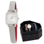 Lovely Square Festive Kit Quartz Diamond Silver Dial Ladies Watch