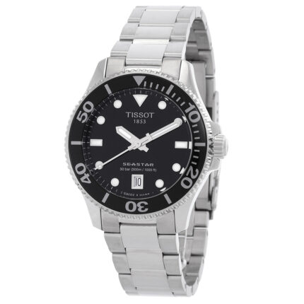 Seastar 1000 Quartz Black Dial Unisex Watch