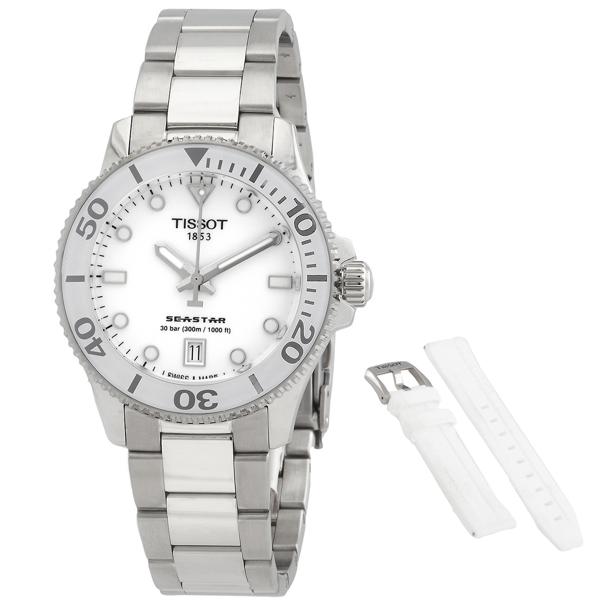 tissot-seastar-quartz-white-dial-mens-watch-t1202101101100-t1202101101100.jpg Seastar Quartz White Dial Men's Watch - Image 1