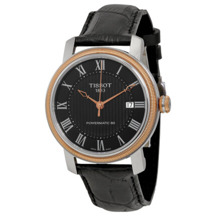 T-Classic Bridgeport Powermatic 80 Black Dial Men's Watch T0974072605300